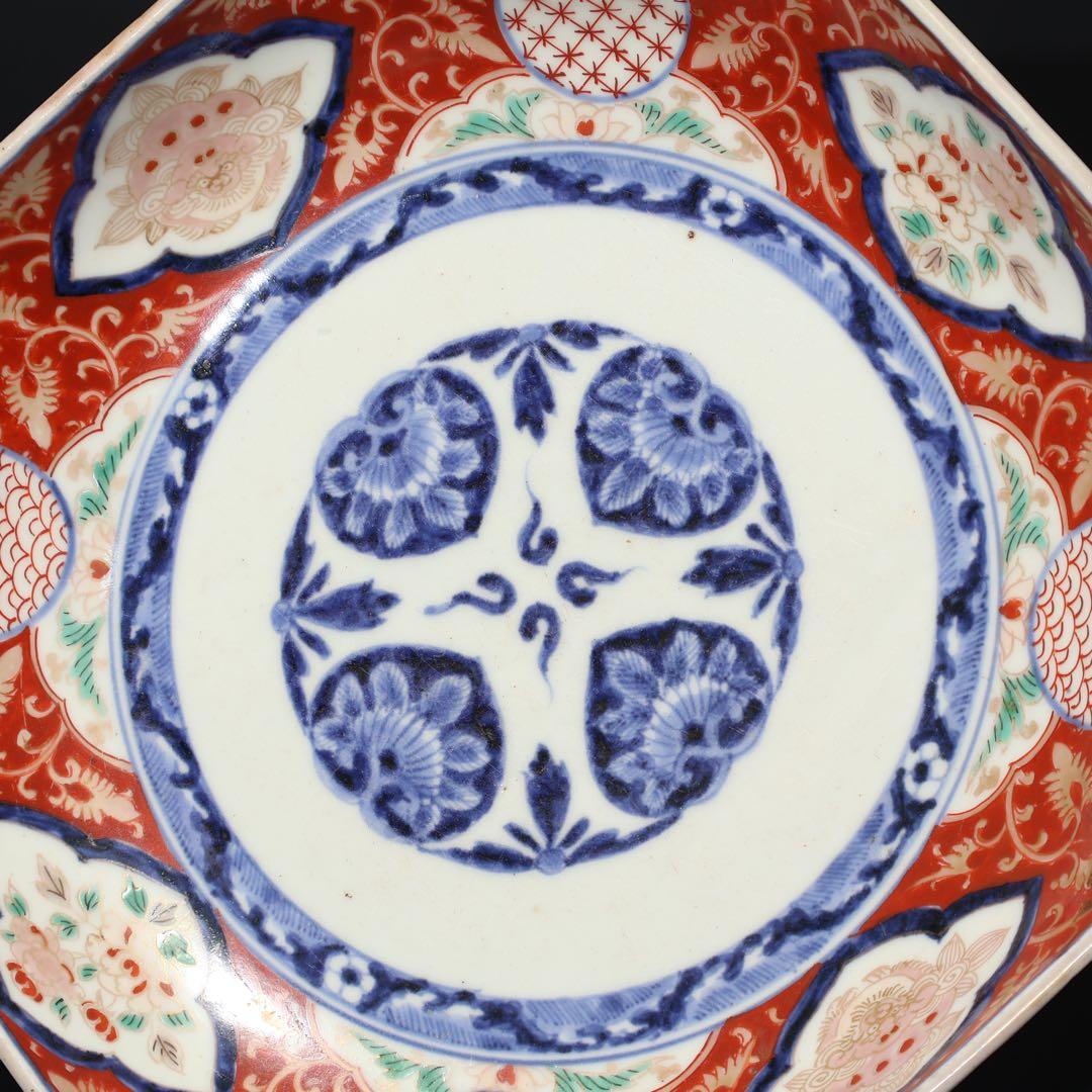 古伊万里金襴手八角鉢　∅ 24㎝　骨董　古伊万里　R0100ラ