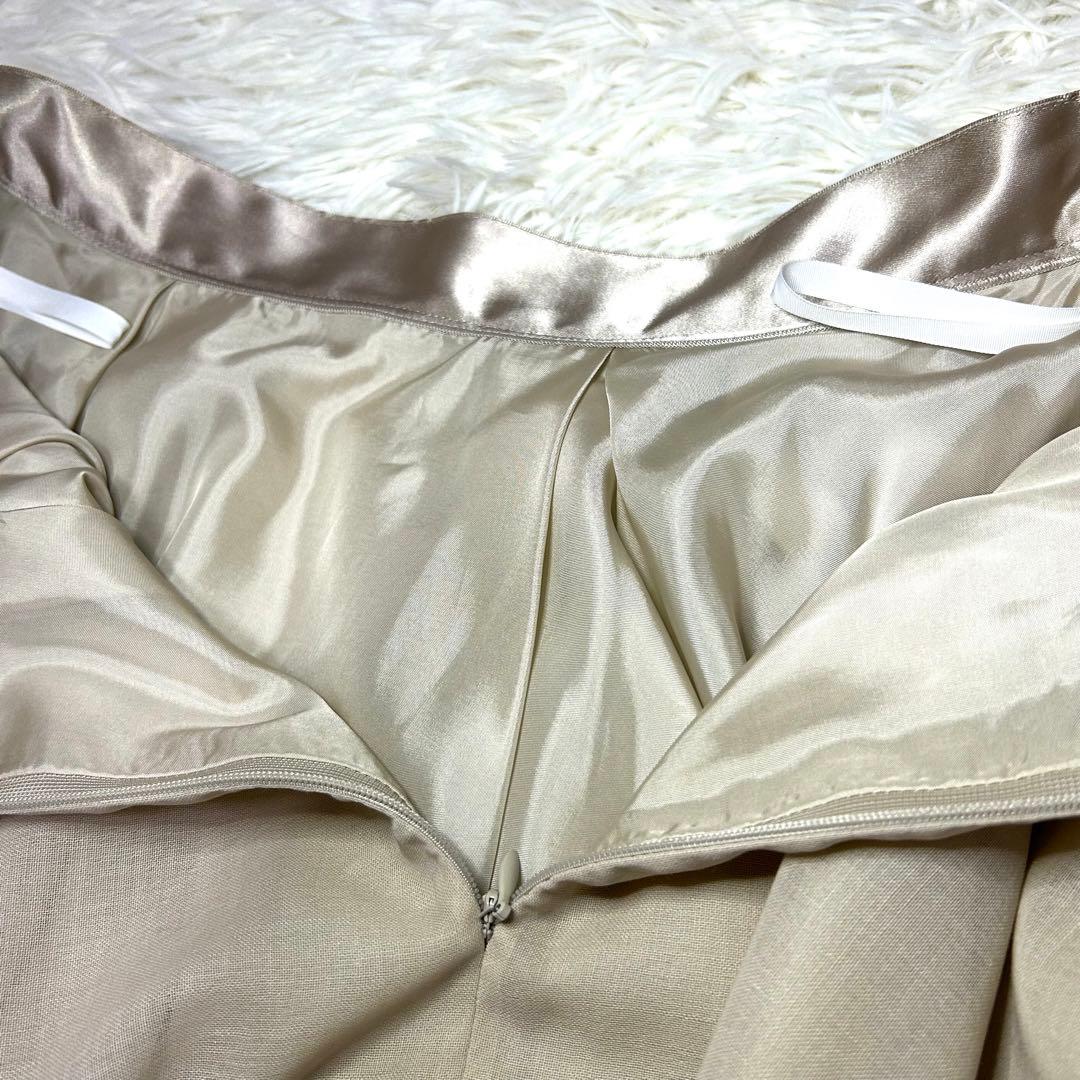 【美品】FOXEY✨フレアスカート チュール【40】ベージュ