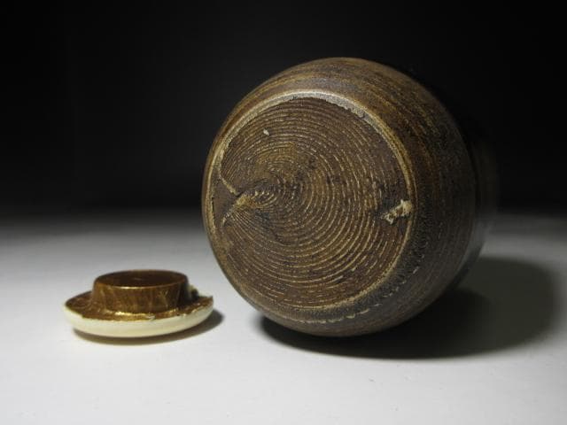 瀬戸 茶入 替仕覆／表千家十一代 碌々斎・表千家十三代 即中斎 書付／二重箱