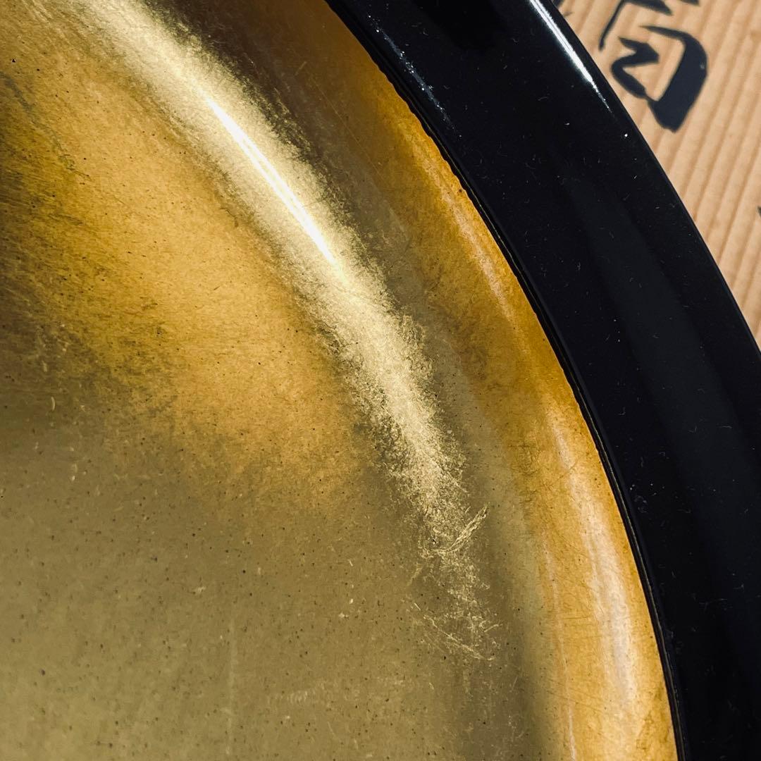 金箔の漆器　末広鉢　21cm 未使用 箱付き 美品　伝統工芸　ゴールド　菓子入れ