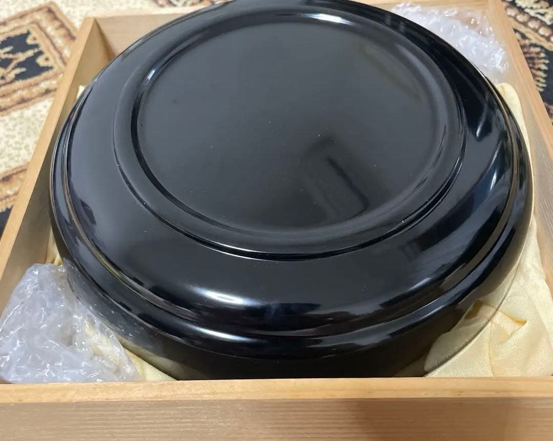 金箔の漆器　末広鉢　21cm 未使用 箱付き 美品　伝統工芸　ゴールド　菓子入れ