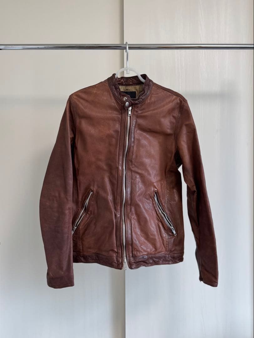 【美品】ユナイデットアローズ ライダースジャケット シングルジップ Mサイズ