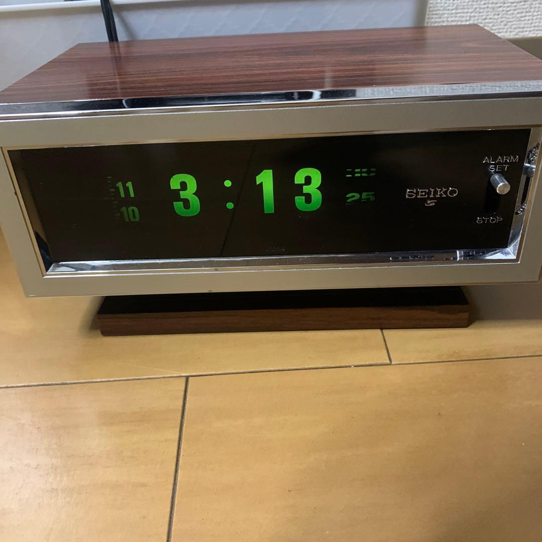 セイコーデジタルクロック　置時計　DL410B　目覚まし時計　木目調　昭和レトロ