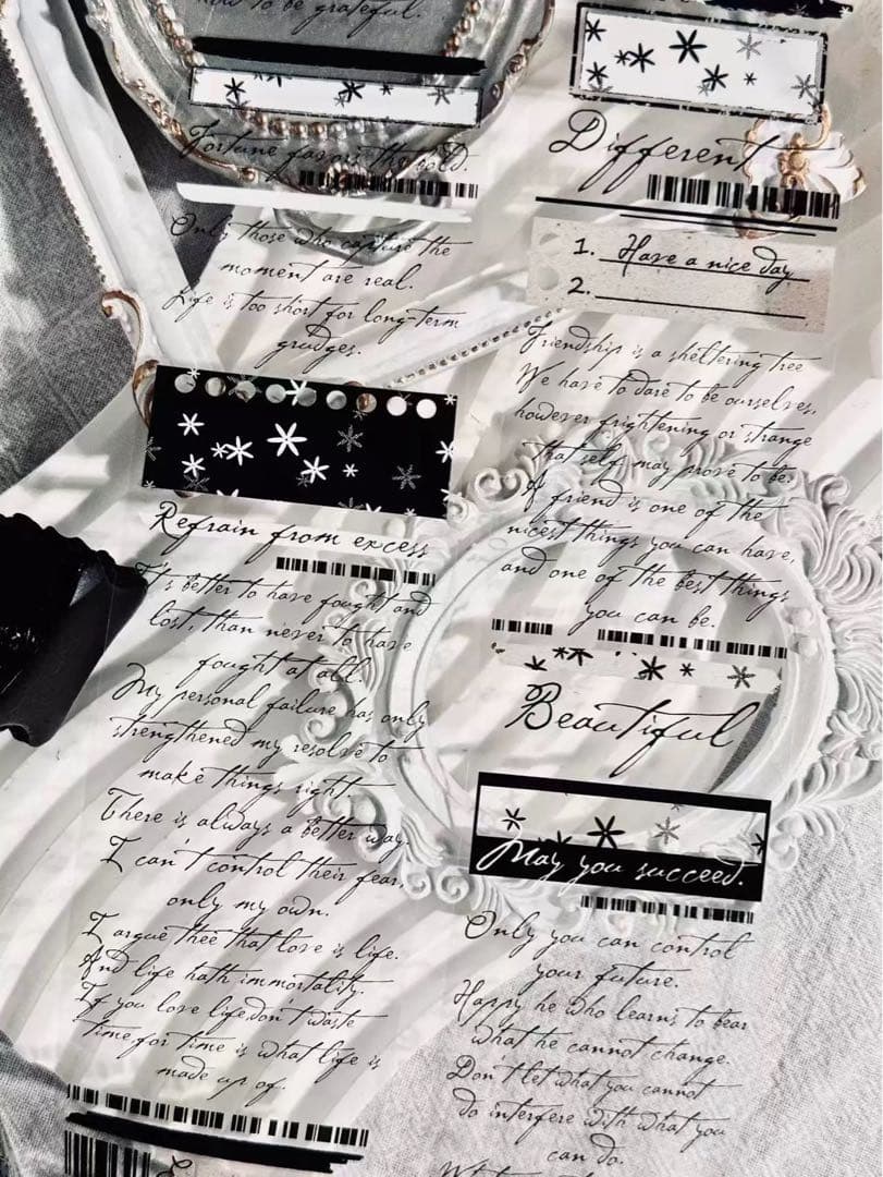 霖蓝汐原创手账《浪漫语录》海外マスキングテープ　マステ 【2646】