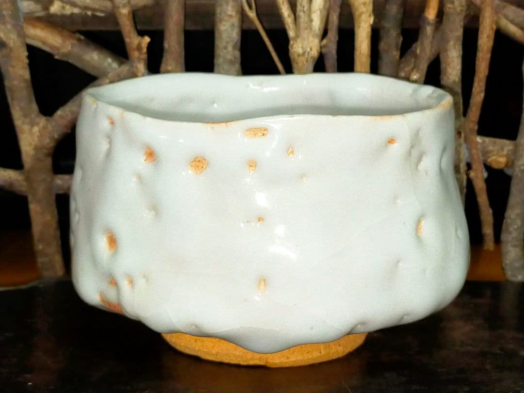 ♥美濃焼♥　志野　茶碗　⑥　無銘　茶道具　骨董　古玩