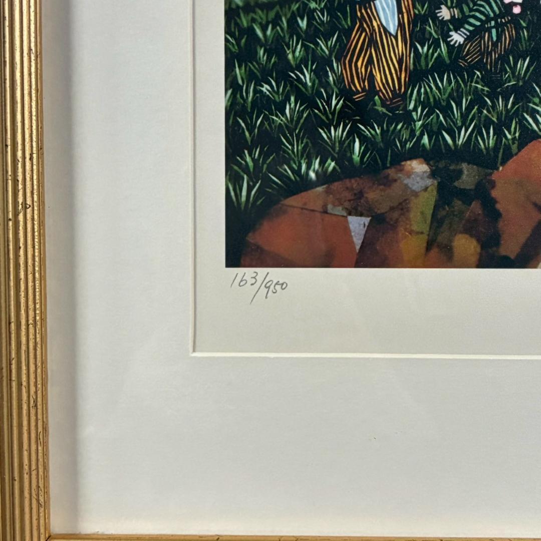 美品 藤城清治「日本の愛唄歌11月 冬景色」レフグラフ 直筆サイン入 楽譜付