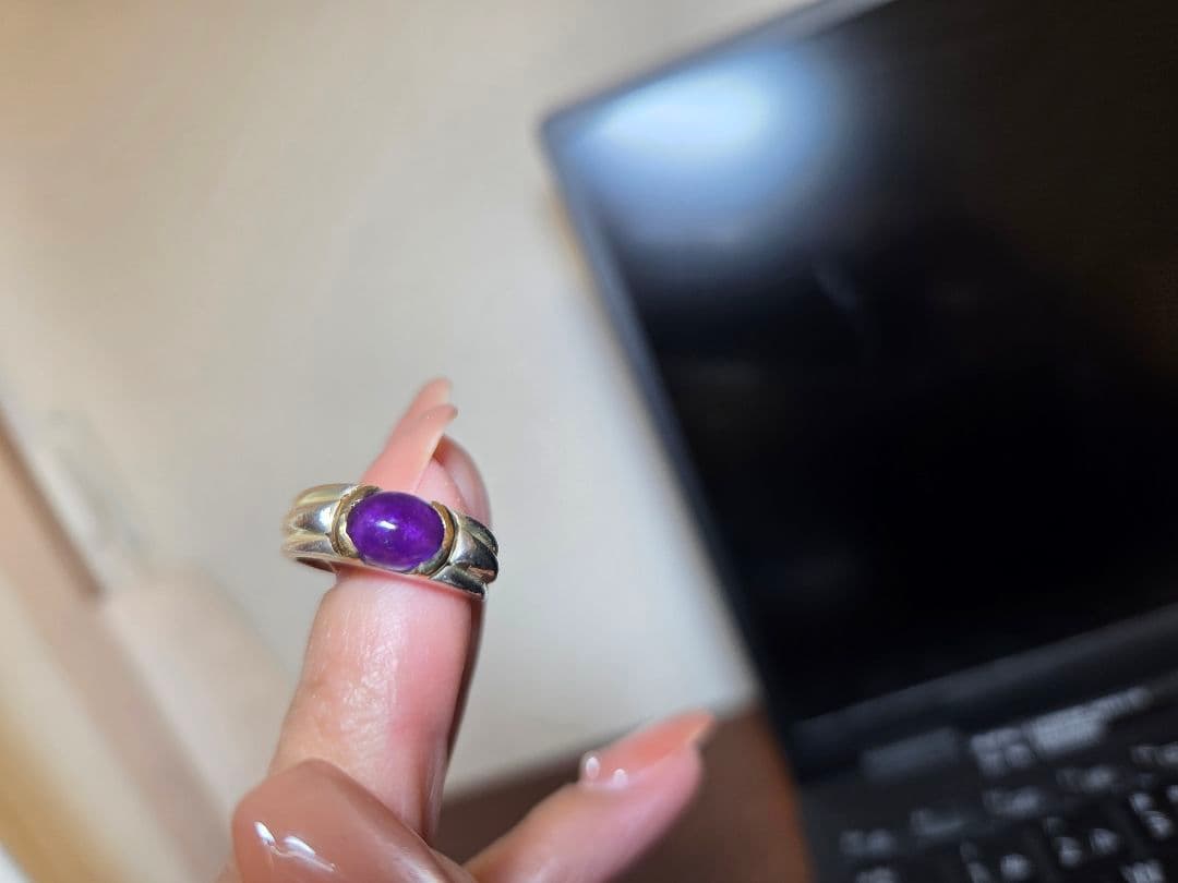 【お年玉お値下げ中】オールドティファニー　アメジストリング　 7号