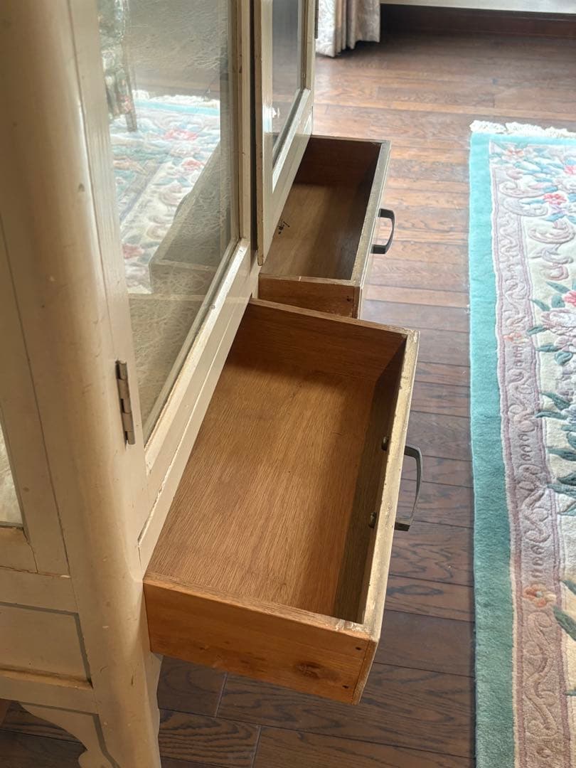 医療用棚　アンティーク　白　ドクターキャビネット