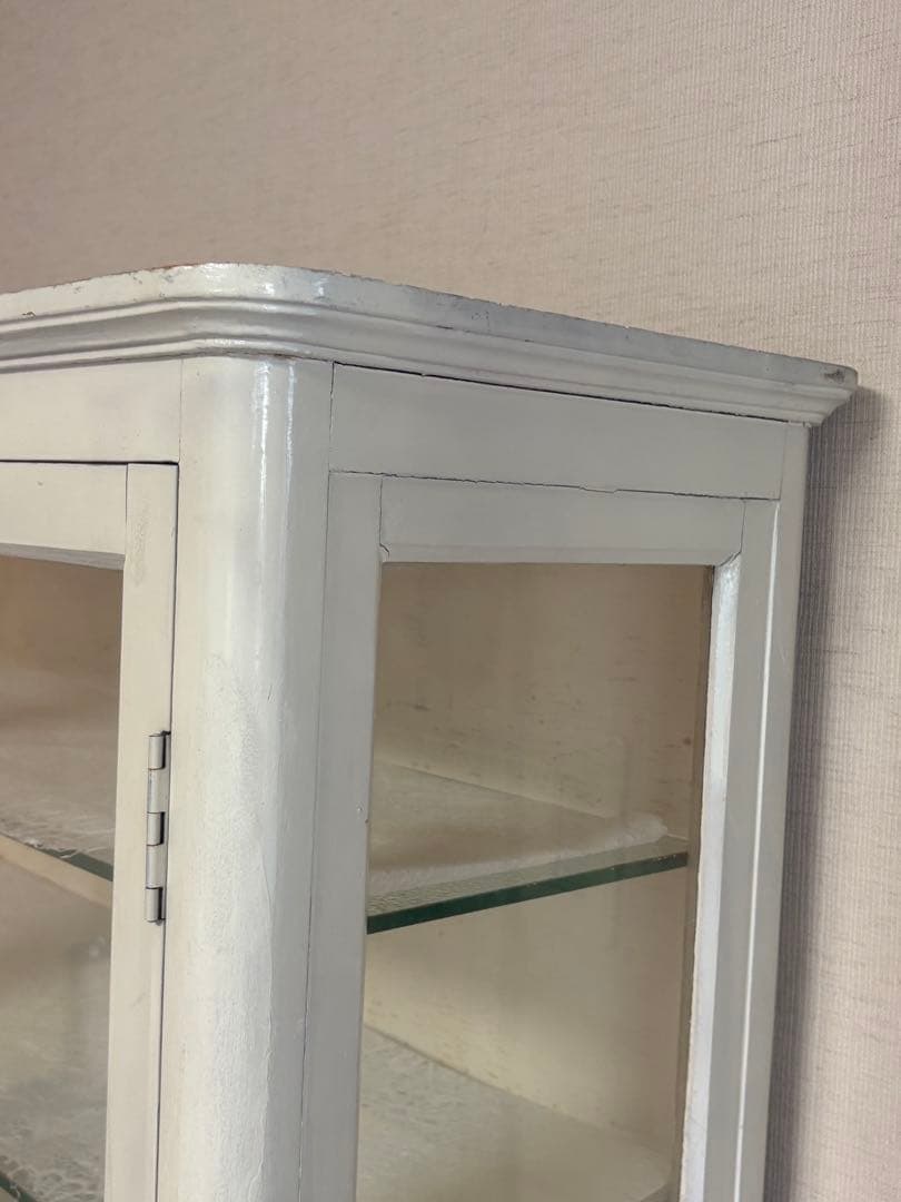 医療用棚　アンティーク　白　ドクターキャビネット