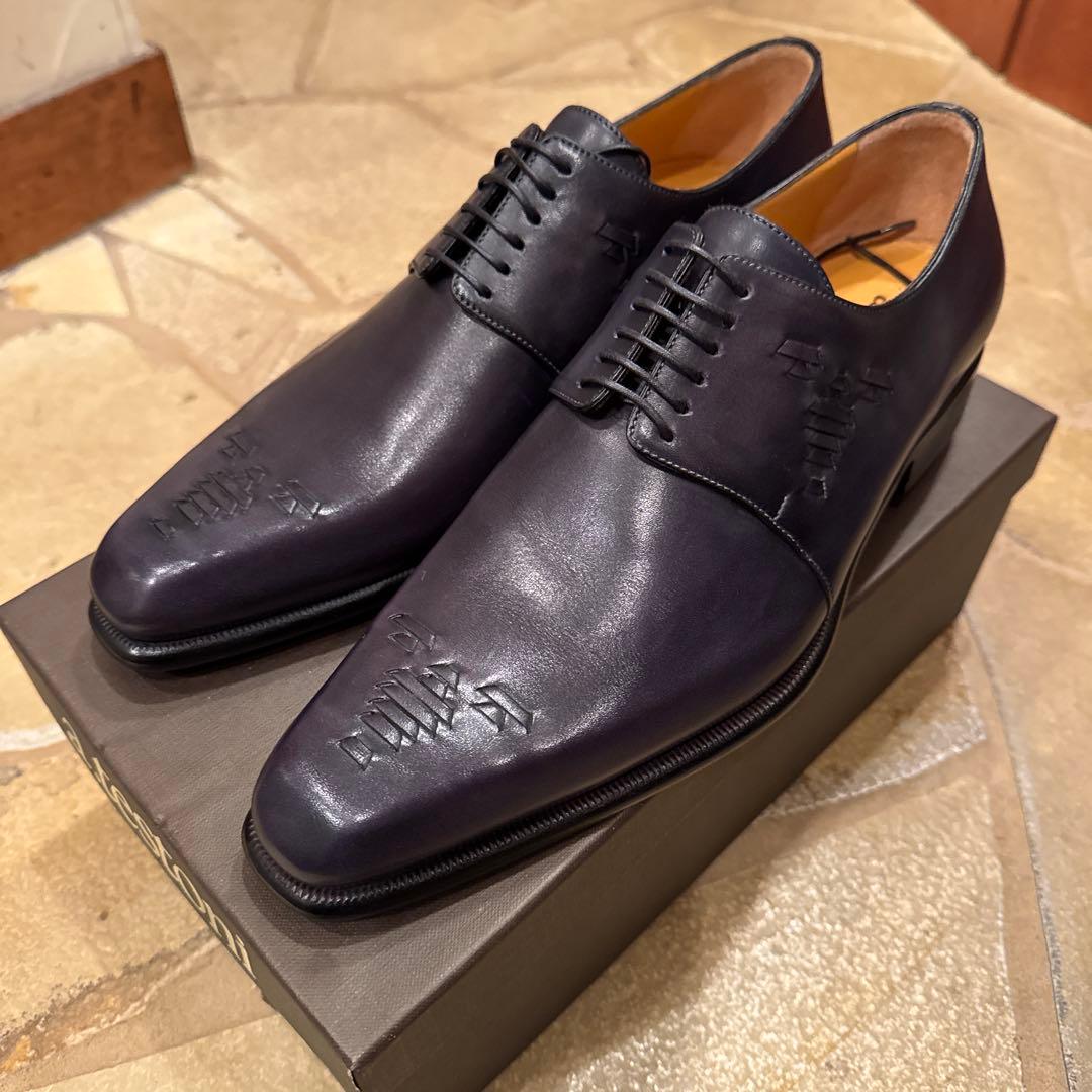 a.testoni⭐️美品・未使用⭐️ネイビー レザー ドレスシューズ