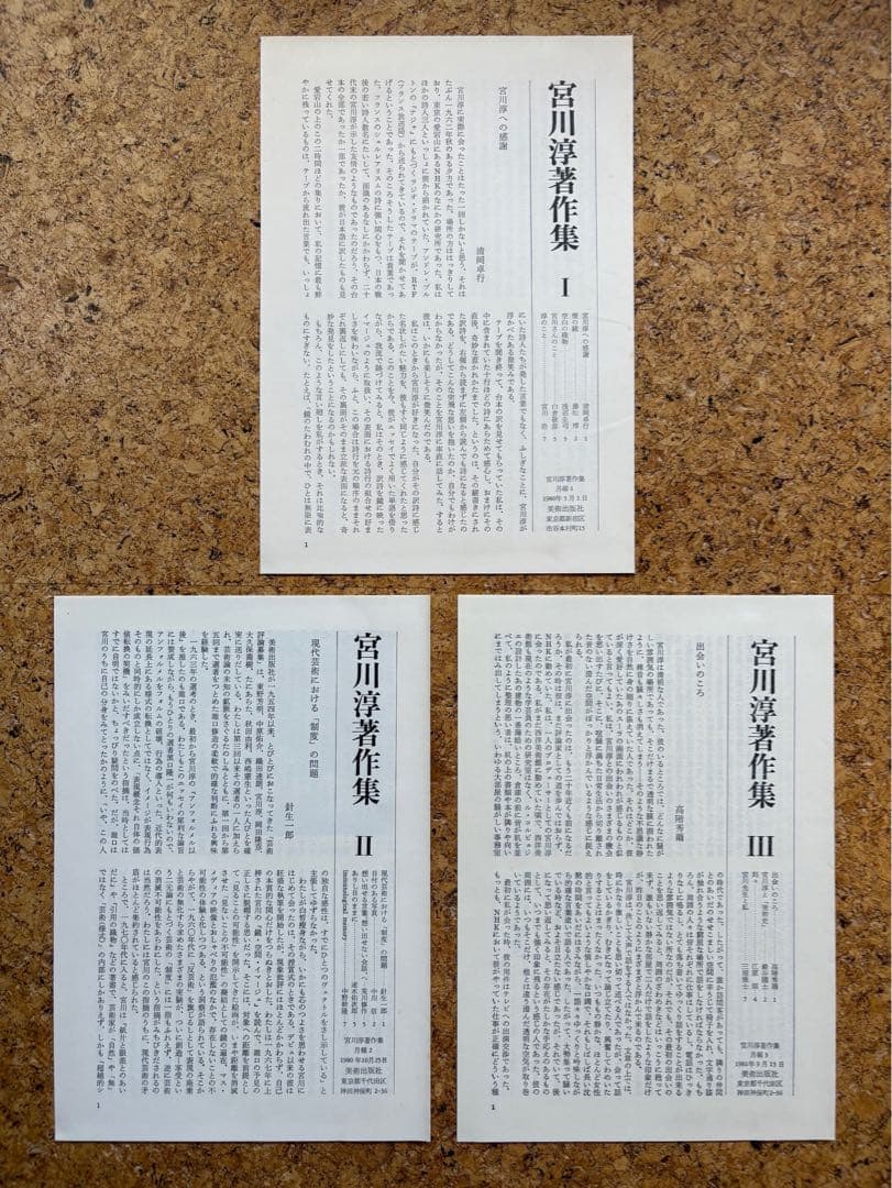 宮川淳著作集全3巻　各巻初版箱入帯付 月報あり