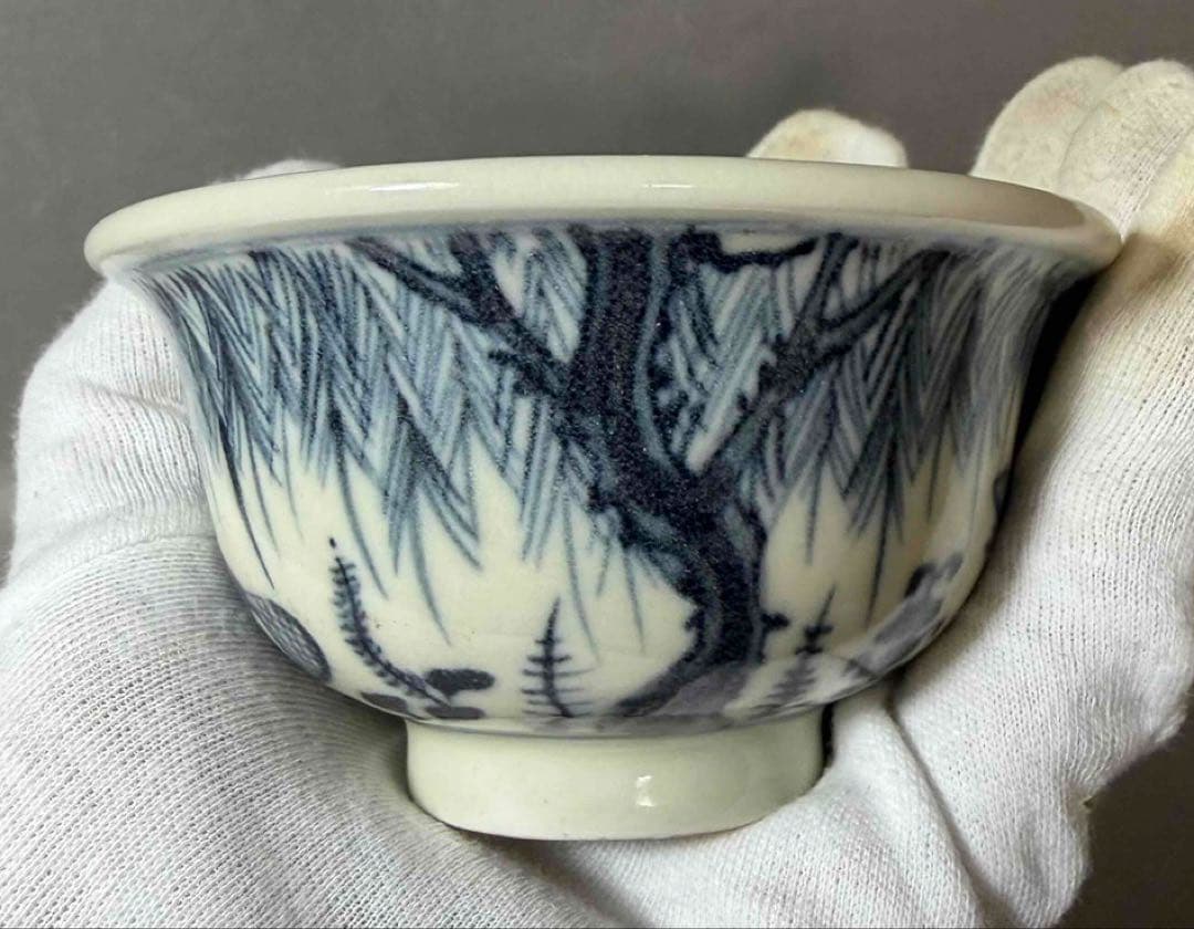 中国 染付人物碗　f2260127