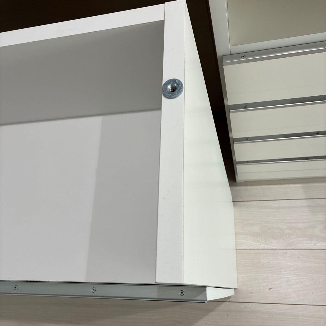 美品　日本製　オガモク　カウンター下収納　引き出し収納　スリム　ホワイト①
