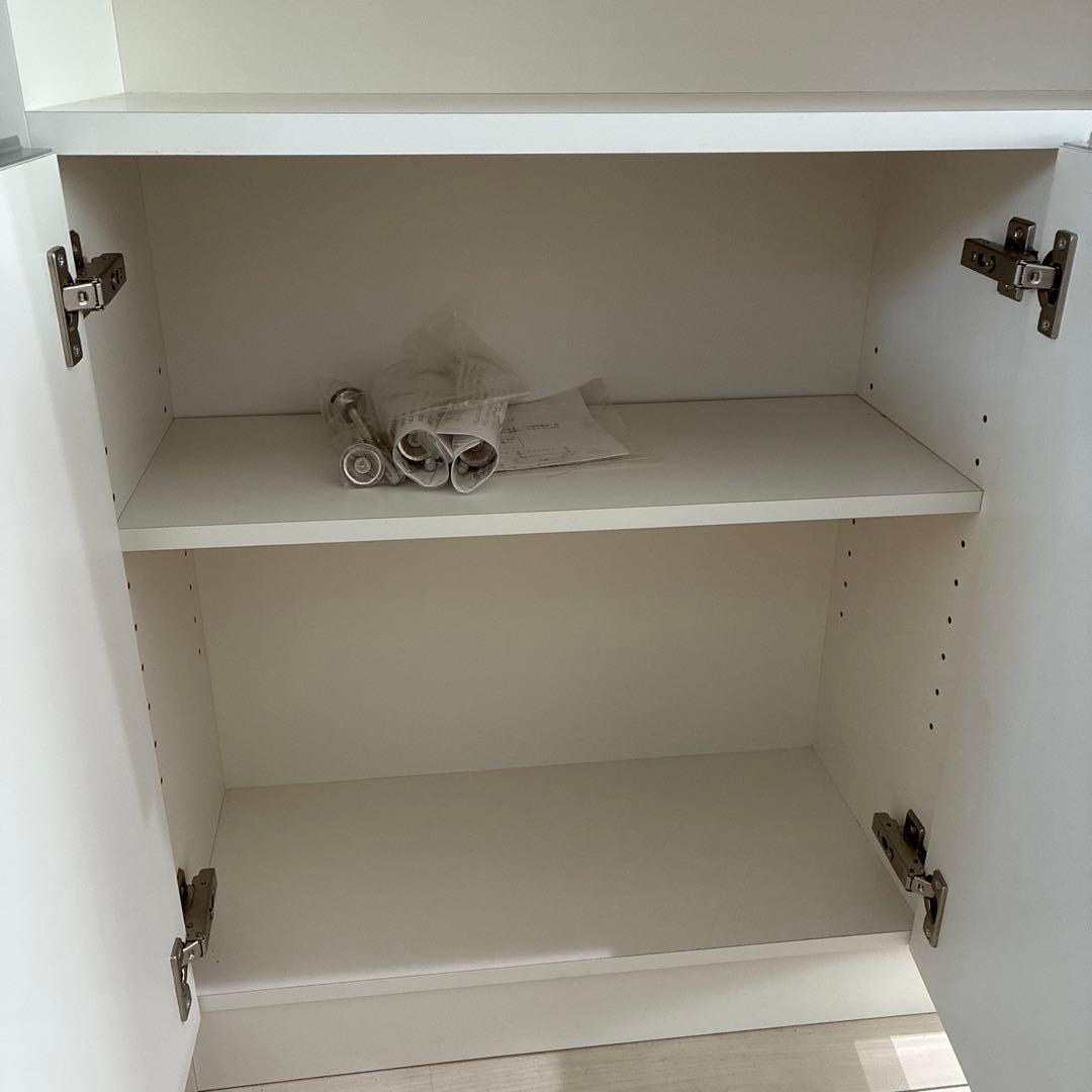 美品　日本製　オガモク　カウンター下収納　引き出し収納　スリム　ホワイト①