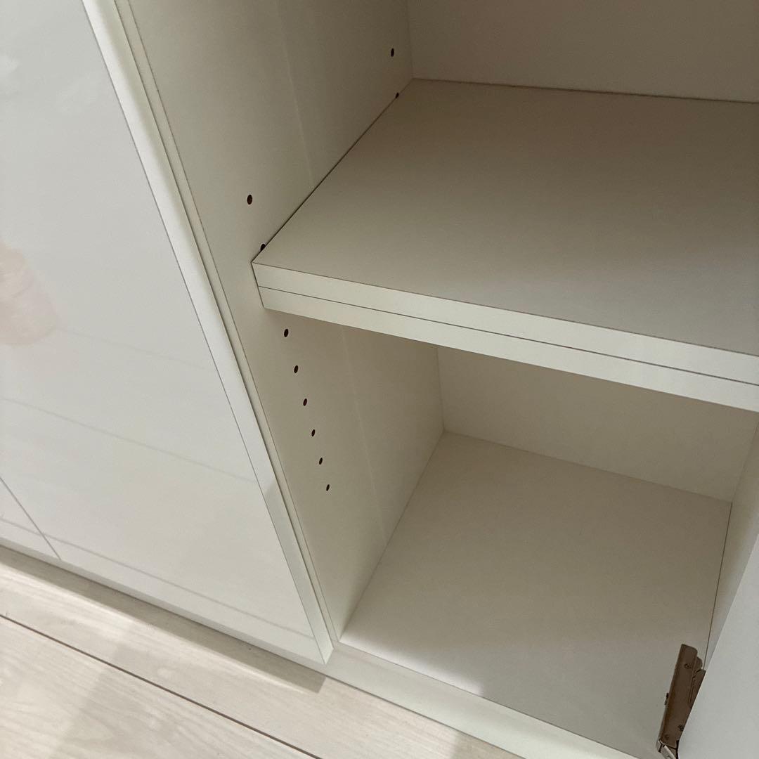 美品　日本製　オガモク　カウンター下収納　引き出し収納　スリム　ホワイト①