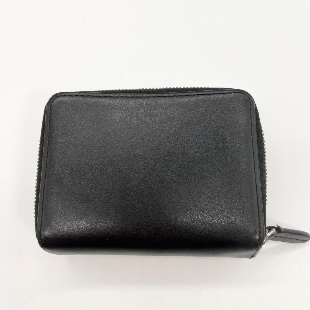 近年モデル✨DIESEL　二つ折り財布　Dロゴ　レザー　ブラック　ミニポーチ付き