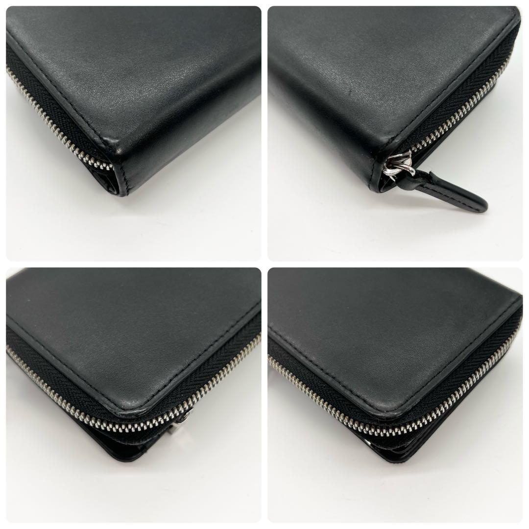 近年モデル✨DIESEL　二つ折り財布　Dロゴ　レザー　ブラック　ミニポーチ付き