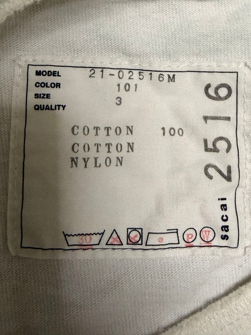 8*8様 sacai サカイ 21SS POCKET TEE 21-02516M