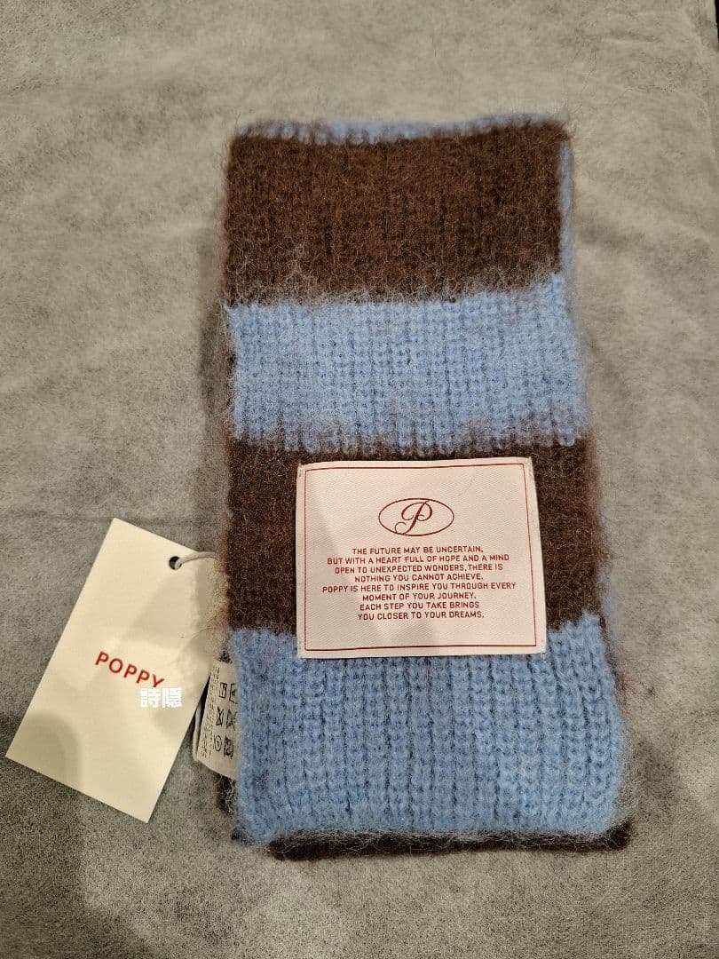 【新品未使用】Border muffler blue border あさぎーにょ