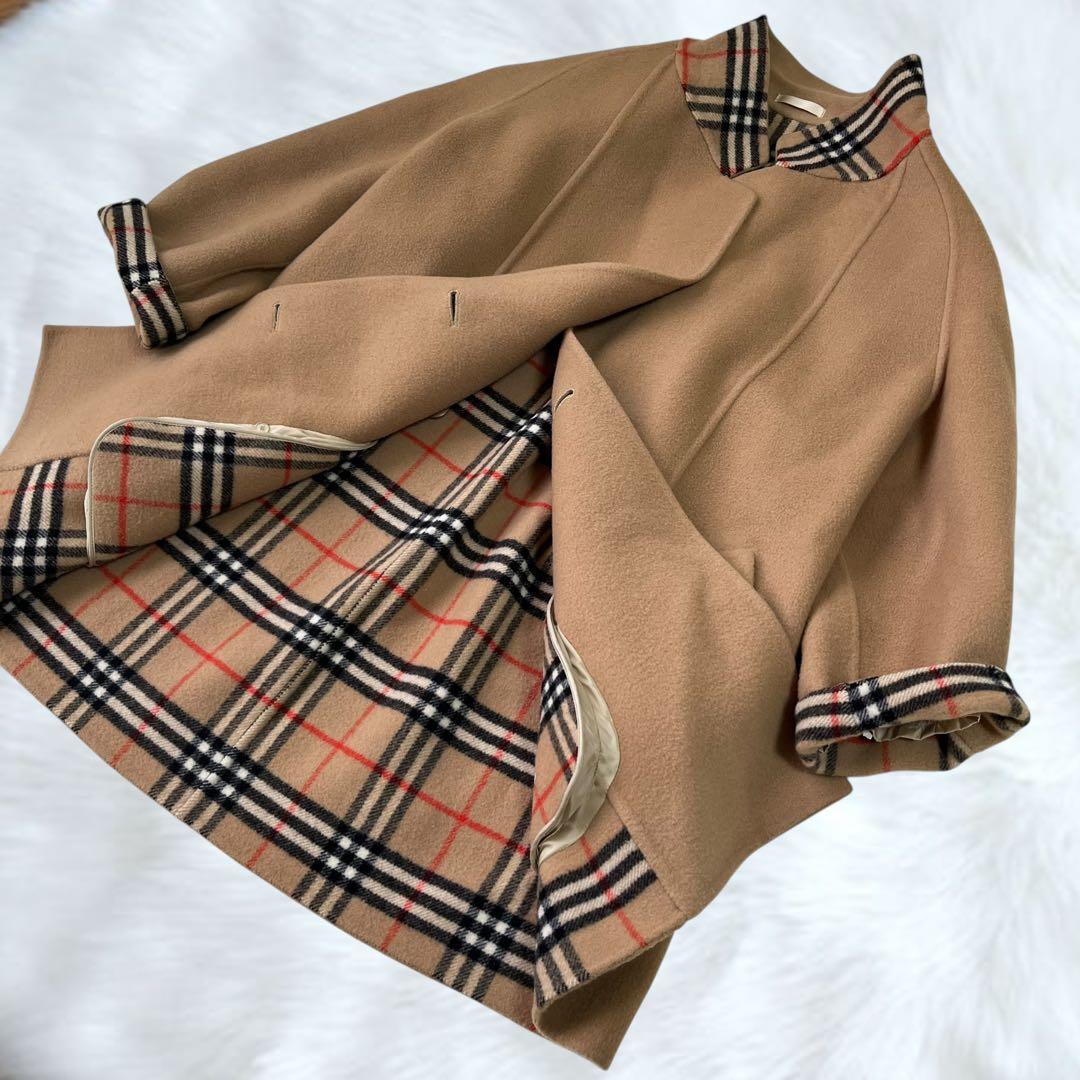 【極美品】バーバリーズ　ダブルチェスター ピーコート ウール　ノバチェック