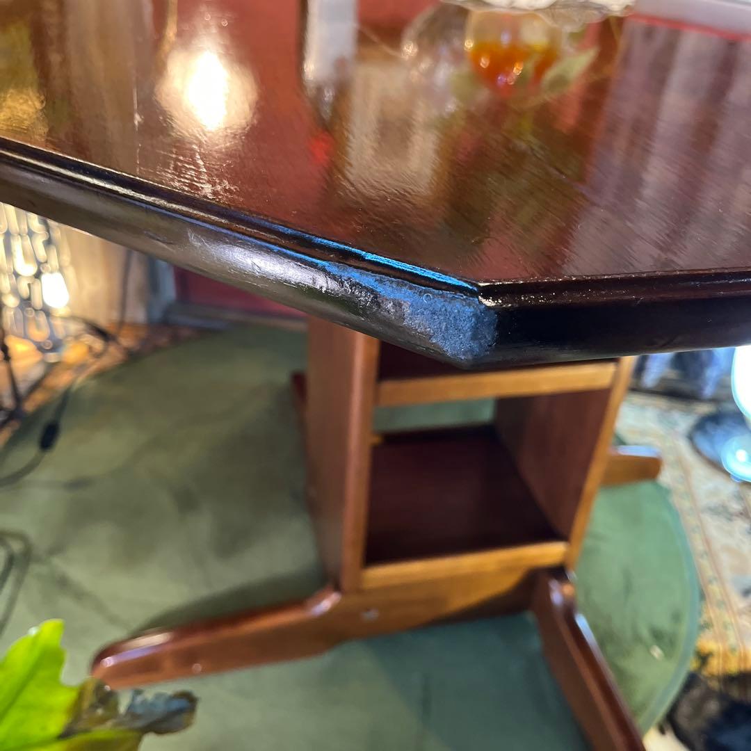 Sale ヴィンテージ オーク　８角　収納付き　ラウンドテーブル