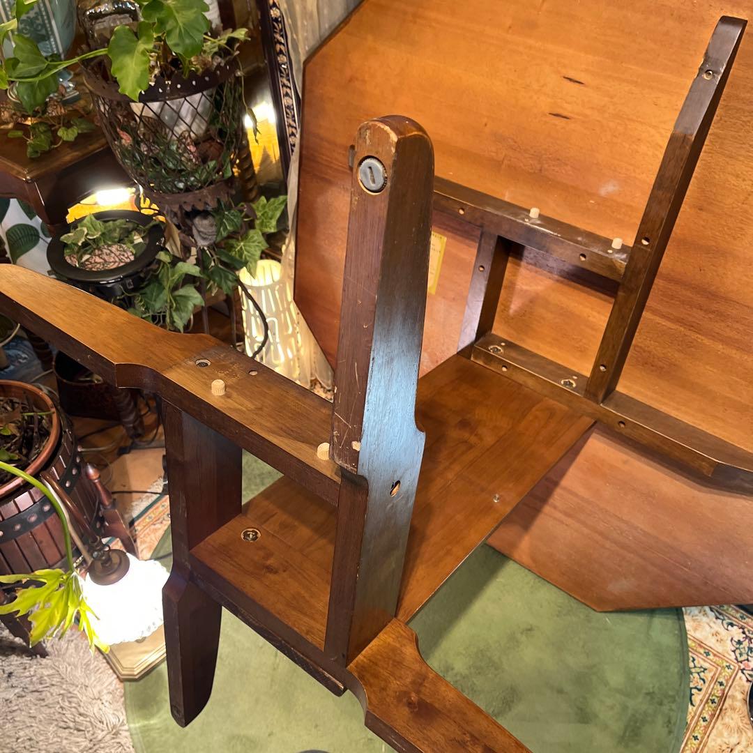 Sale ヴィンテージ オーク　８角　収納付き　ラウンドテーブル