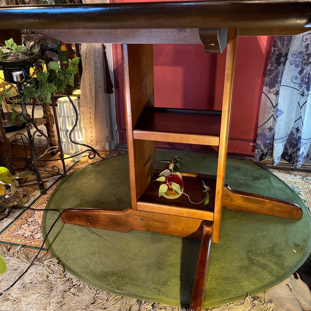 Sale ヴィンテージ オーク　８角　収納付き　ラウンドテーブル