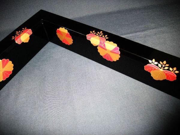 輪島塗 炉縁 菊桐蒔絵 【孝雅】若島孝雅 塗師蒔絵師 黒真塗 本漆器