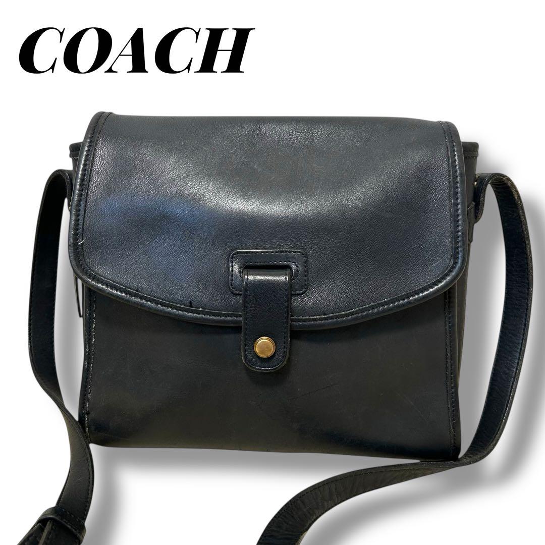 とし様OLD COACHショルダーバッグ レザー ドイツホック 黒 USA製