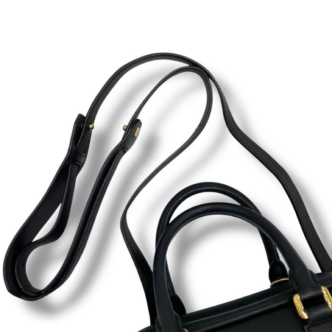 美品 LOEWE ロエベ アマソナ23 アナグラム レザー 2WAY バッグ 黒