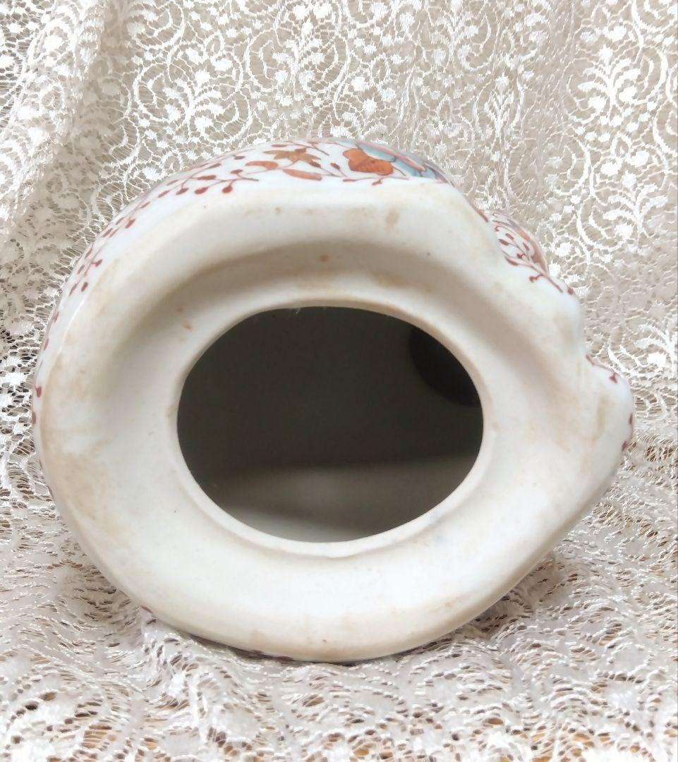 古伊万里 見返り猫 金彩赤絵 五彩絵付　置き物