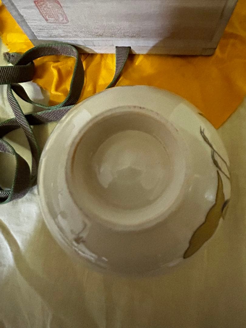 薩摩焼 白薩摩 茶碗 鶴 秀苑