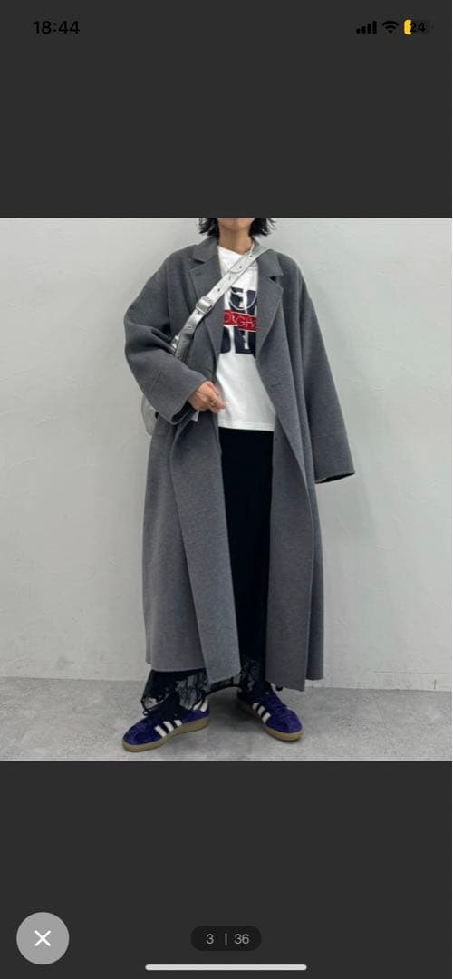 JEANASIS Wチェスターウールリバーロングコート