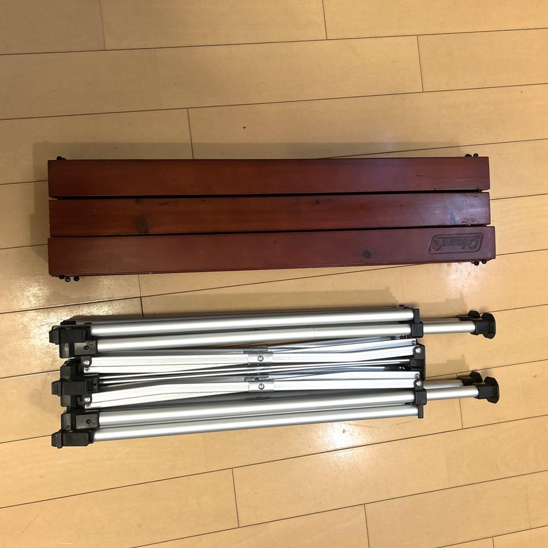 Coleman ウッドロール 2ステージ テーブル 折りたたみコンパクト