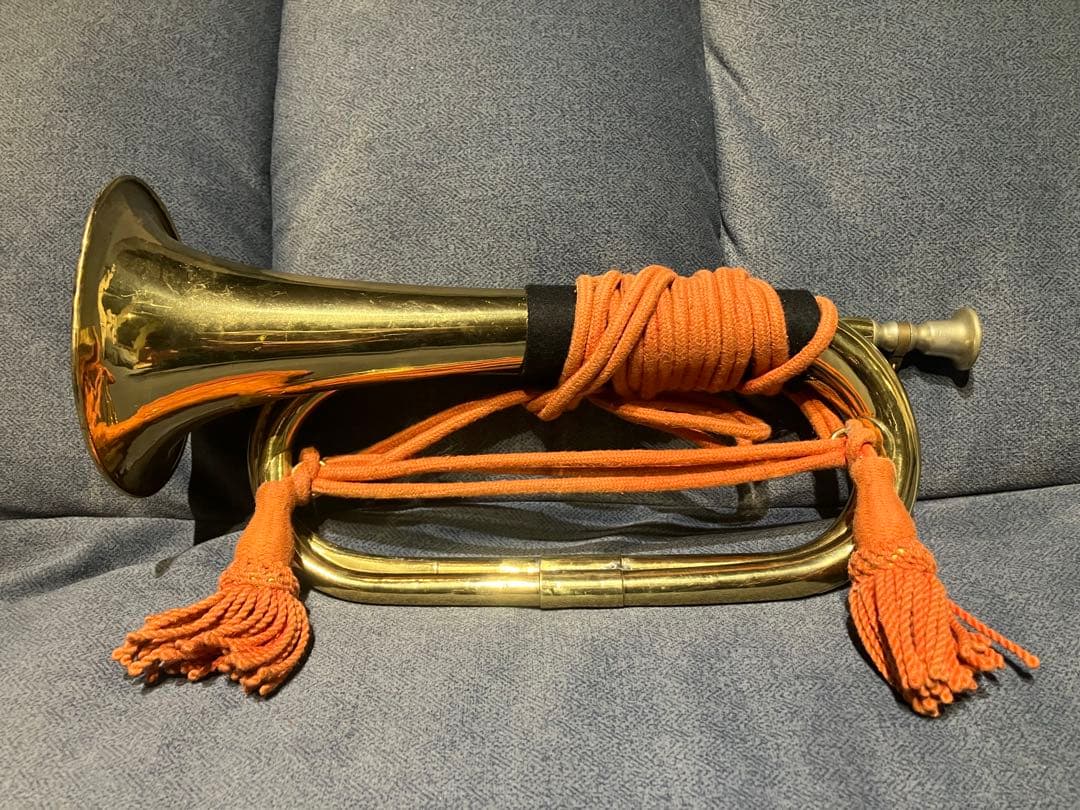 旧日本軍 信号ラッパ（軍用ビューグル）実物｜房紐付き｜音出し確認済み