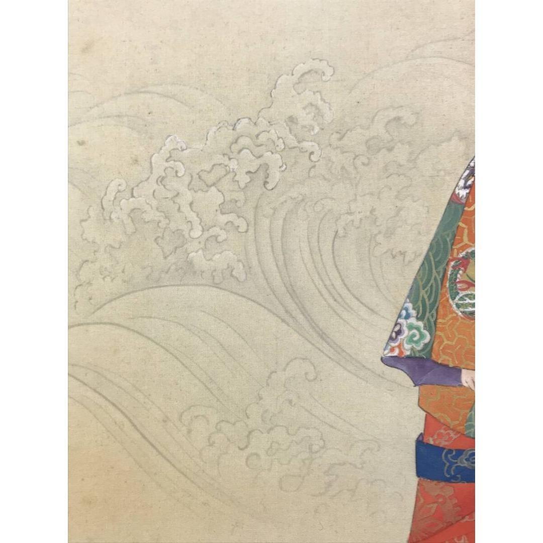 真作/大川陽史/能楽岩船之図/人物図/祝掛軸/正月掛軸/名家伝来/AK-589