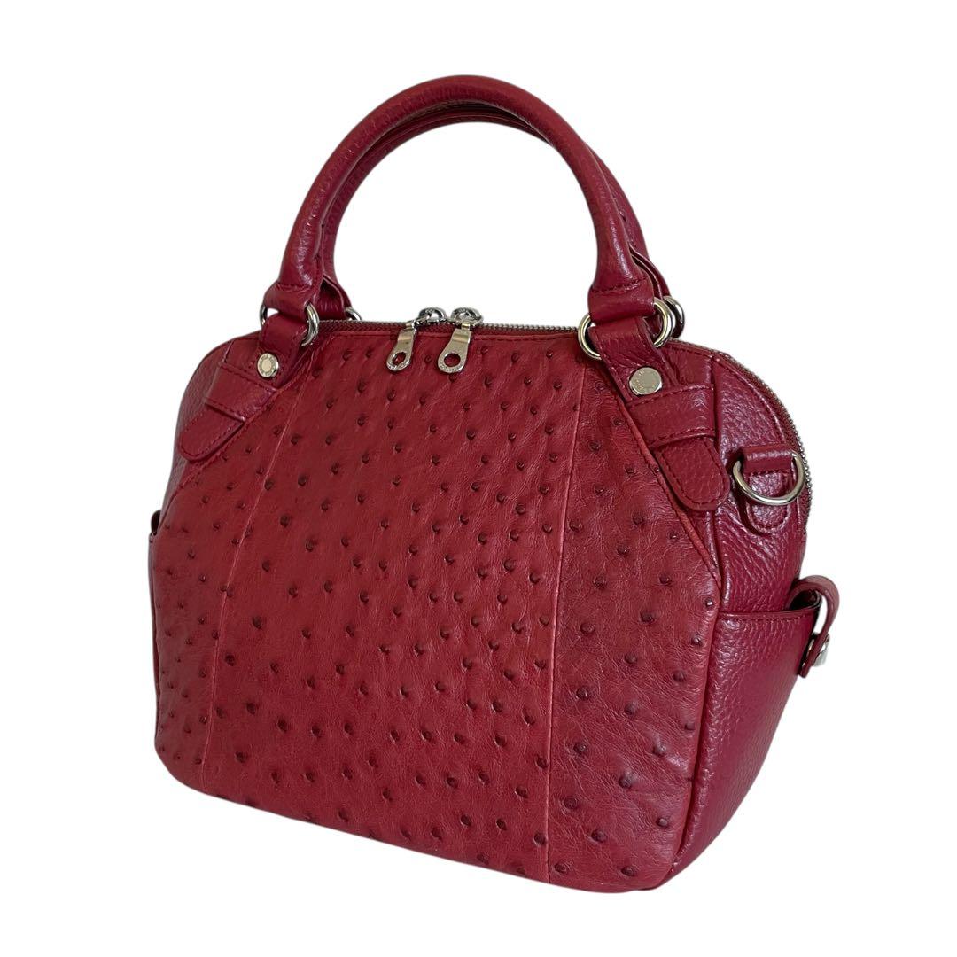 ロダニア オーストリッチ 2way ショルダーバッグ エキゾチックレザー 本革