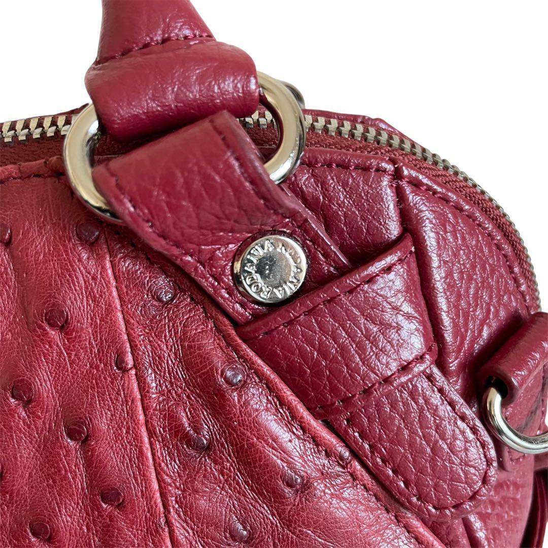 ロダニア オーストリッチ 2way ショルダーバッグ エキゾチックレザー 本革