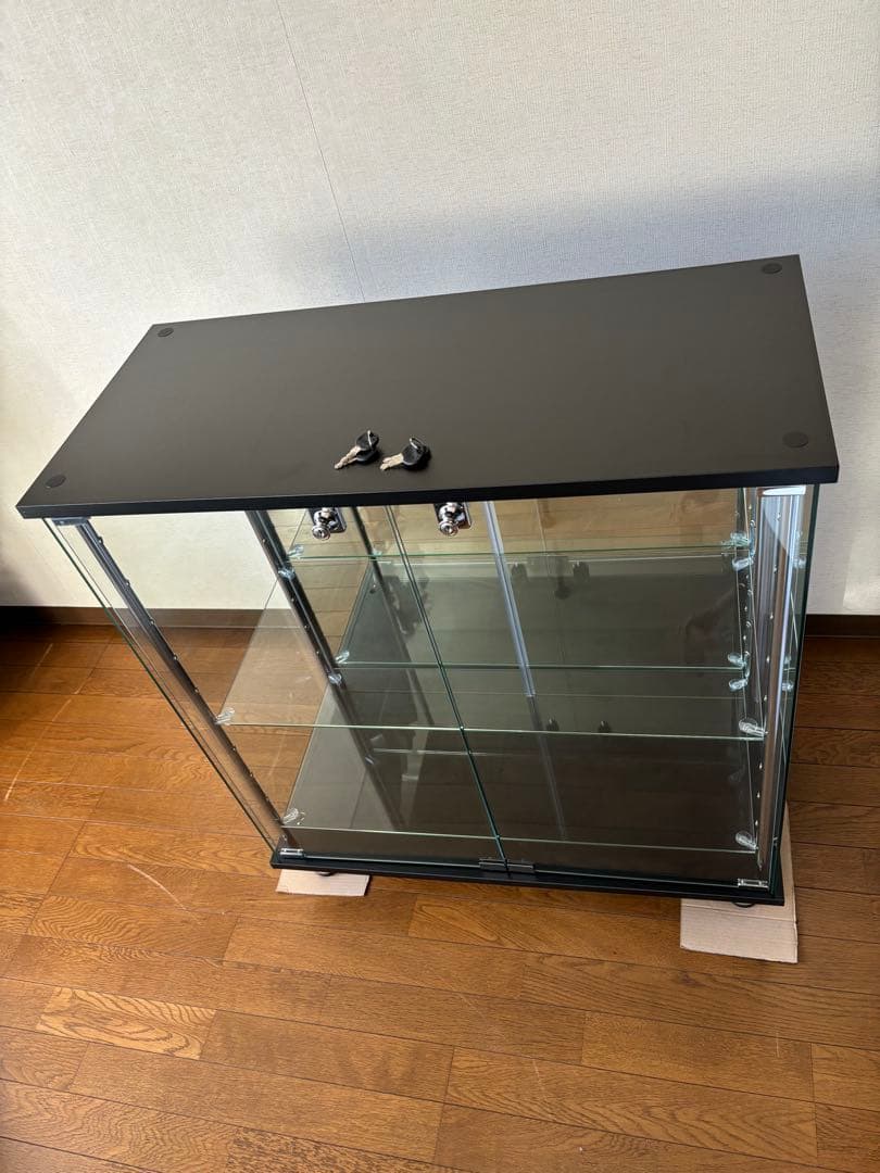 ガラス コレクションケース JONY ジョニー 幅80cm ロータイプ 地球家具