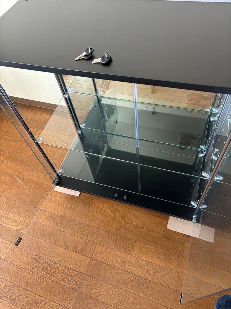 ガラス コレクションケース JONY ジョニー 幅80cm ロータイプ 地球家具