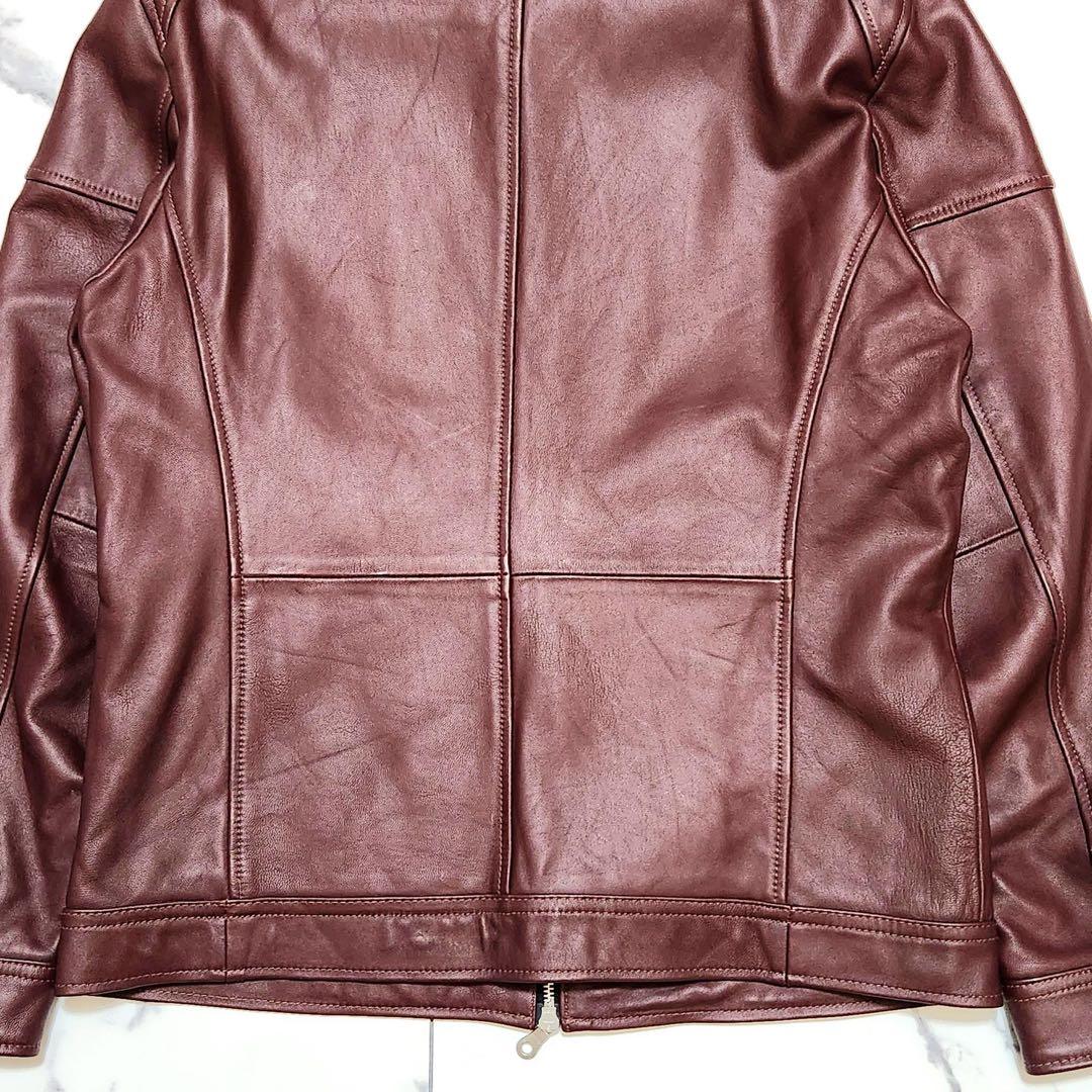 極美品 ラトルトラップ シングルライダース レザージャケット 羊革 ボルドー