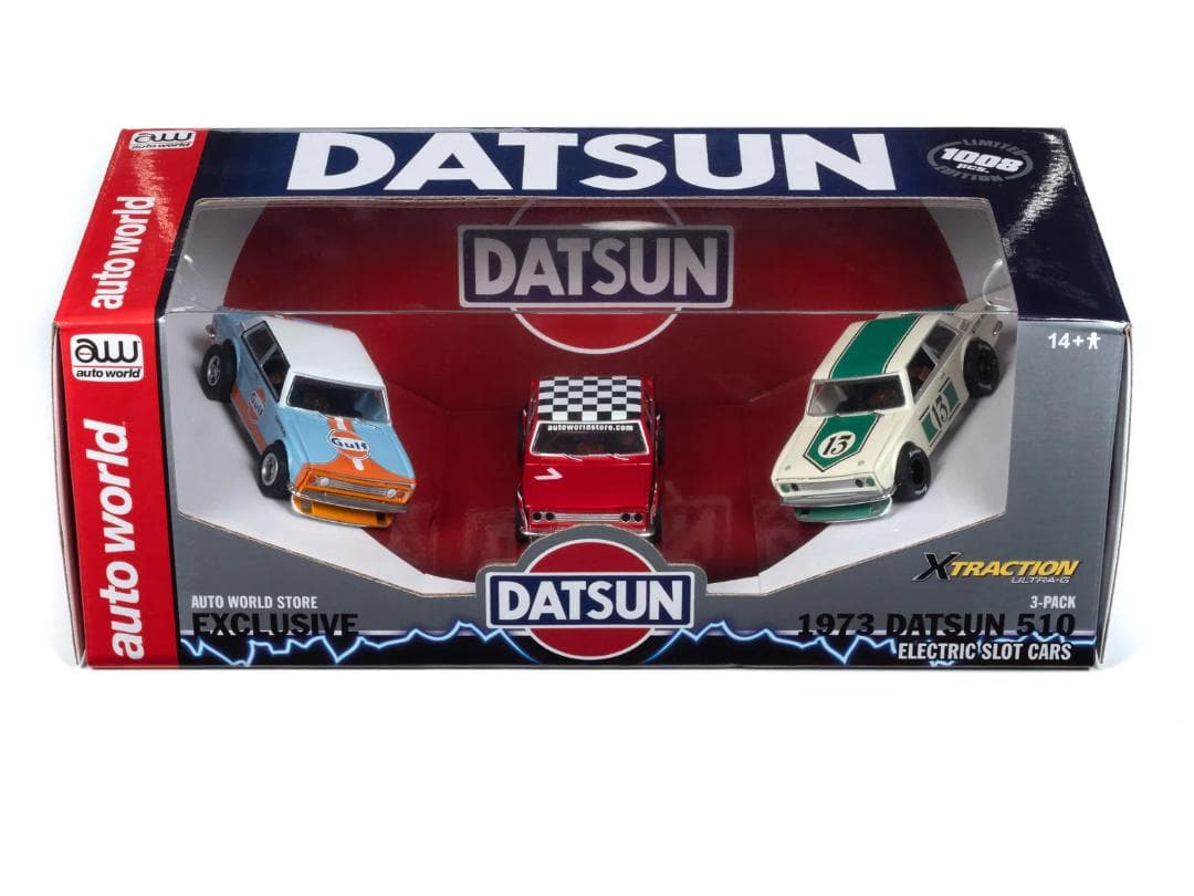 73 Datsun 510 ブルーバード 3 CAR SET☆HOスロットカー
