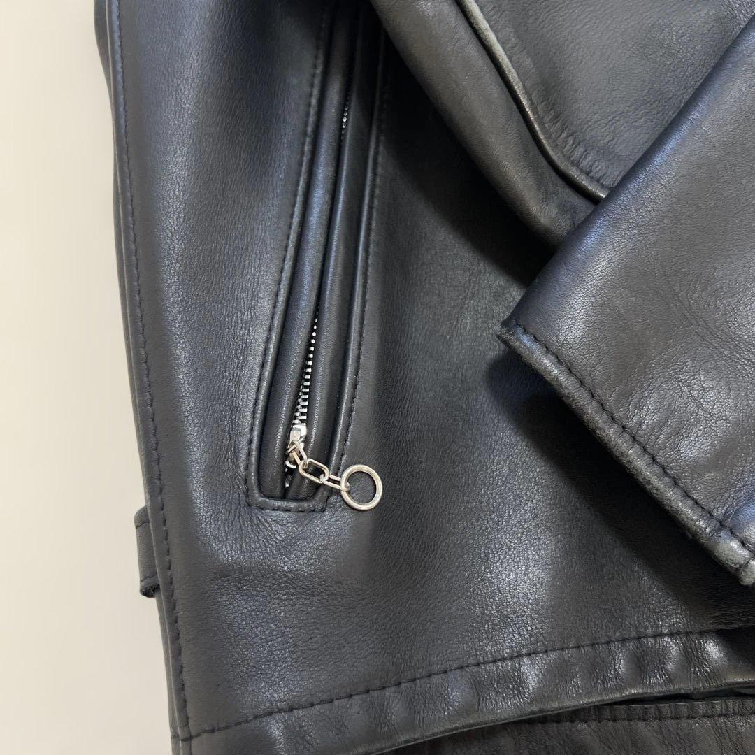 【ゆう】Schott 642 ブラックレザー シングルライダース 36