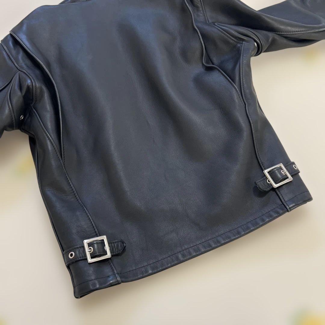 【ゆう】Schott 642 ブラックレザー シングルライダース 36