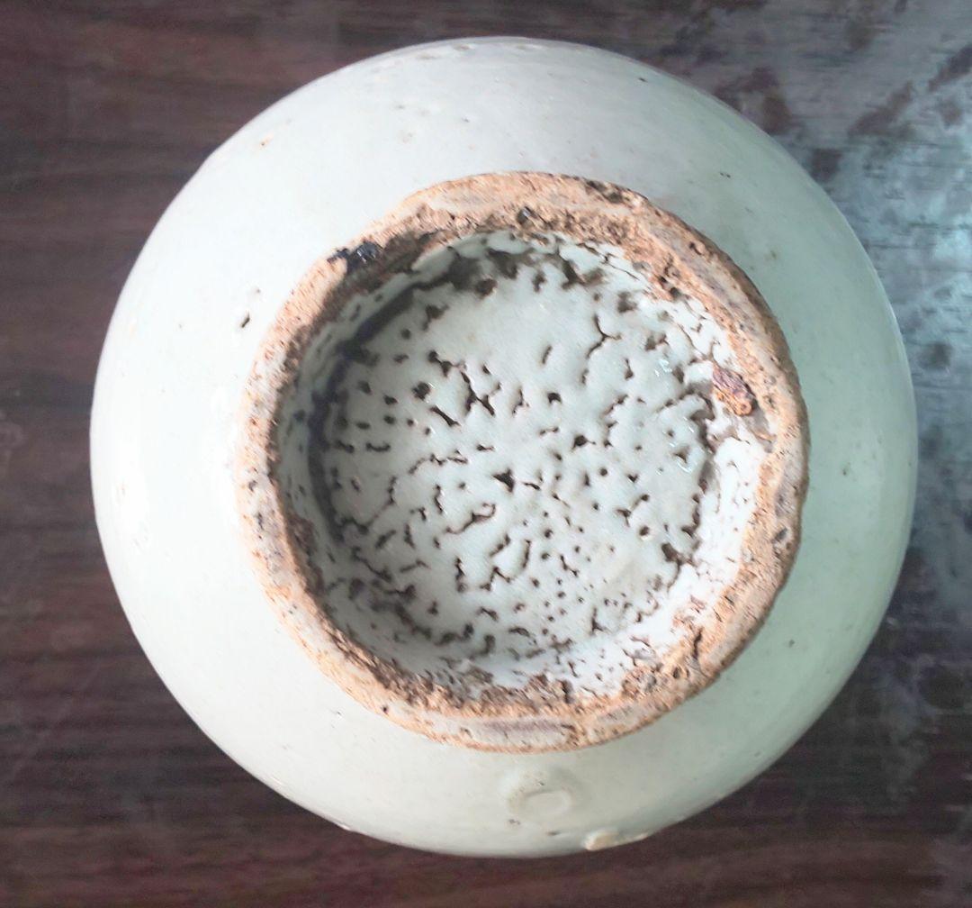 李朝染付小壷 中国古玩 朝鮮美術 染付葡萄蔦文壷