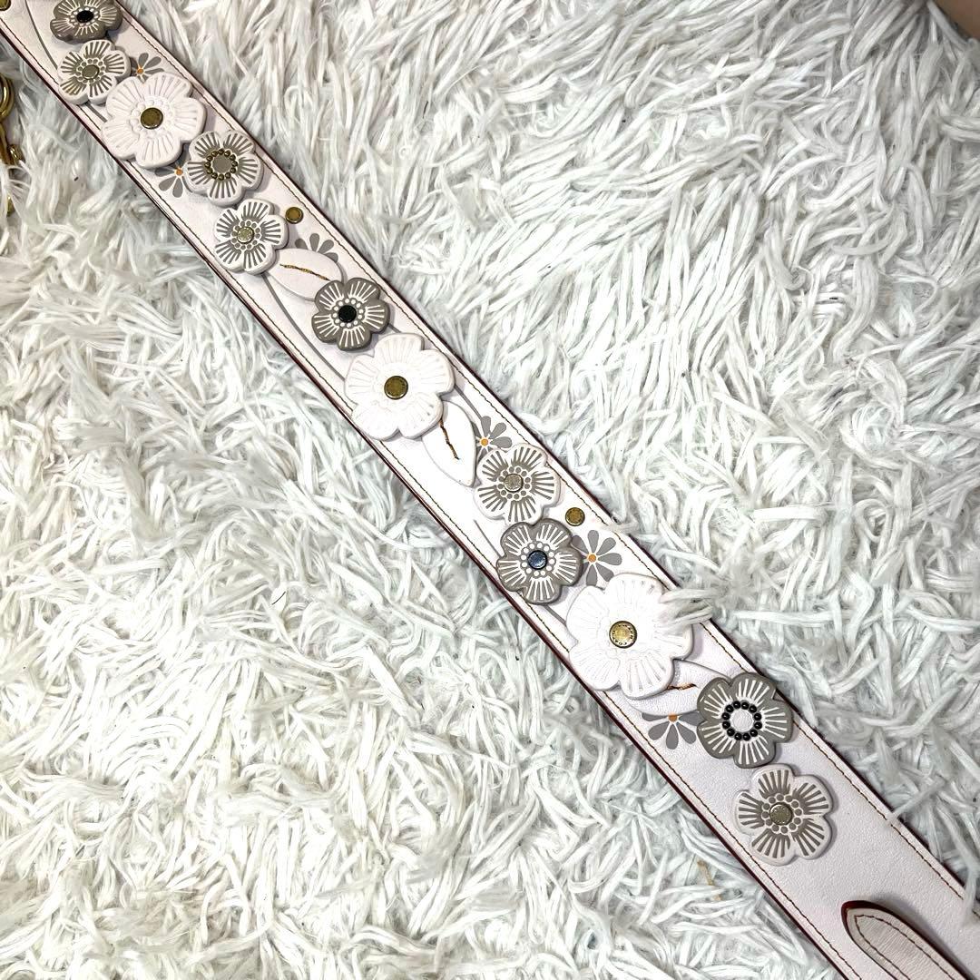 コーチ COACH ショルダーストラップ ティーローズ ホワイト 花 ウィズ