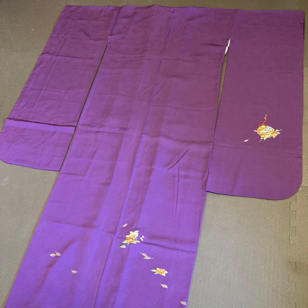 [美品]Courreges 無地振袖　3点セット　ゆう苑