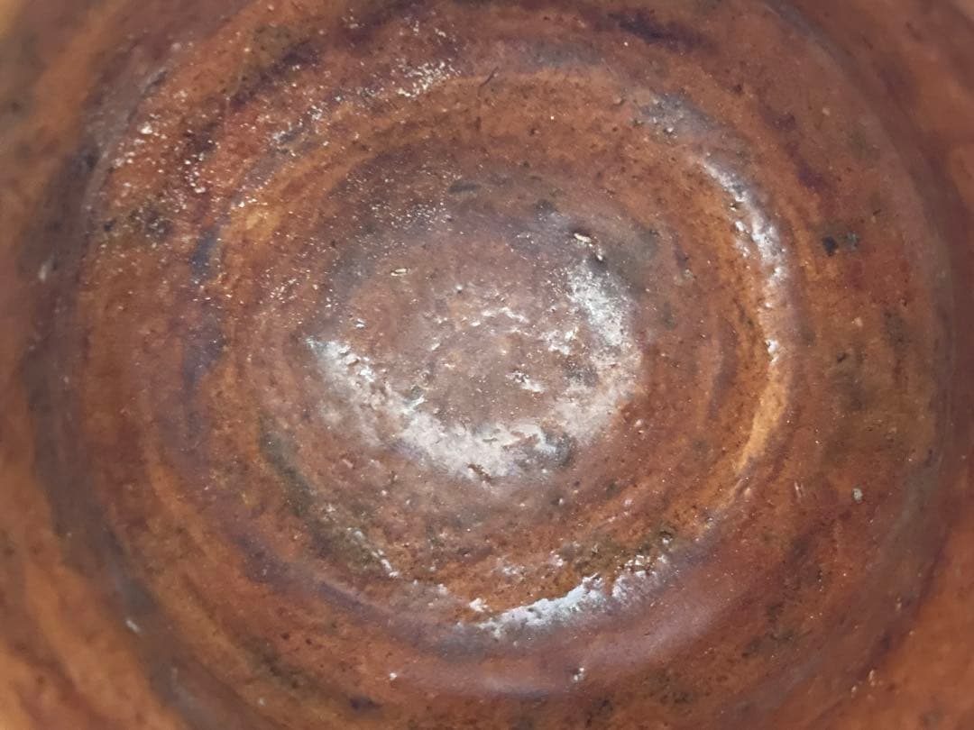 茶道具　骨董　大樋焼　飴釉　手捻り　茶碗　抹茶碗　共箱