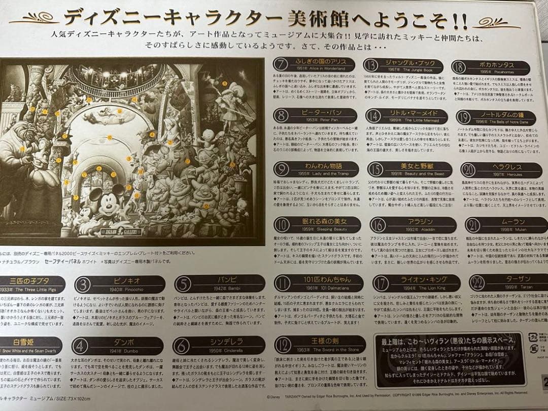テンヨージグソーパズル　ディズニーオールキャラクターミュージアム 2000ピース