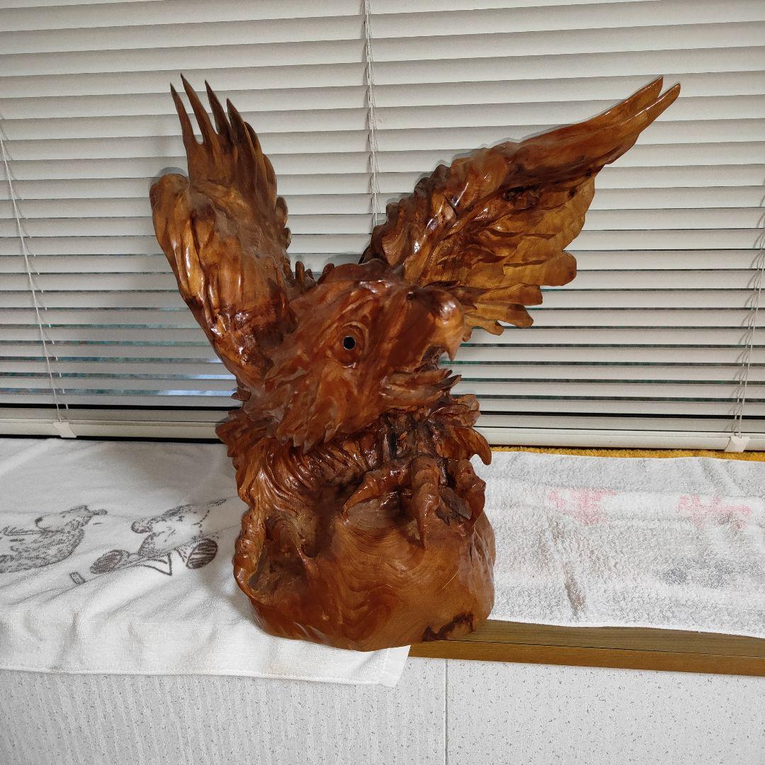 木彫り 鷲 インテリア装飾
